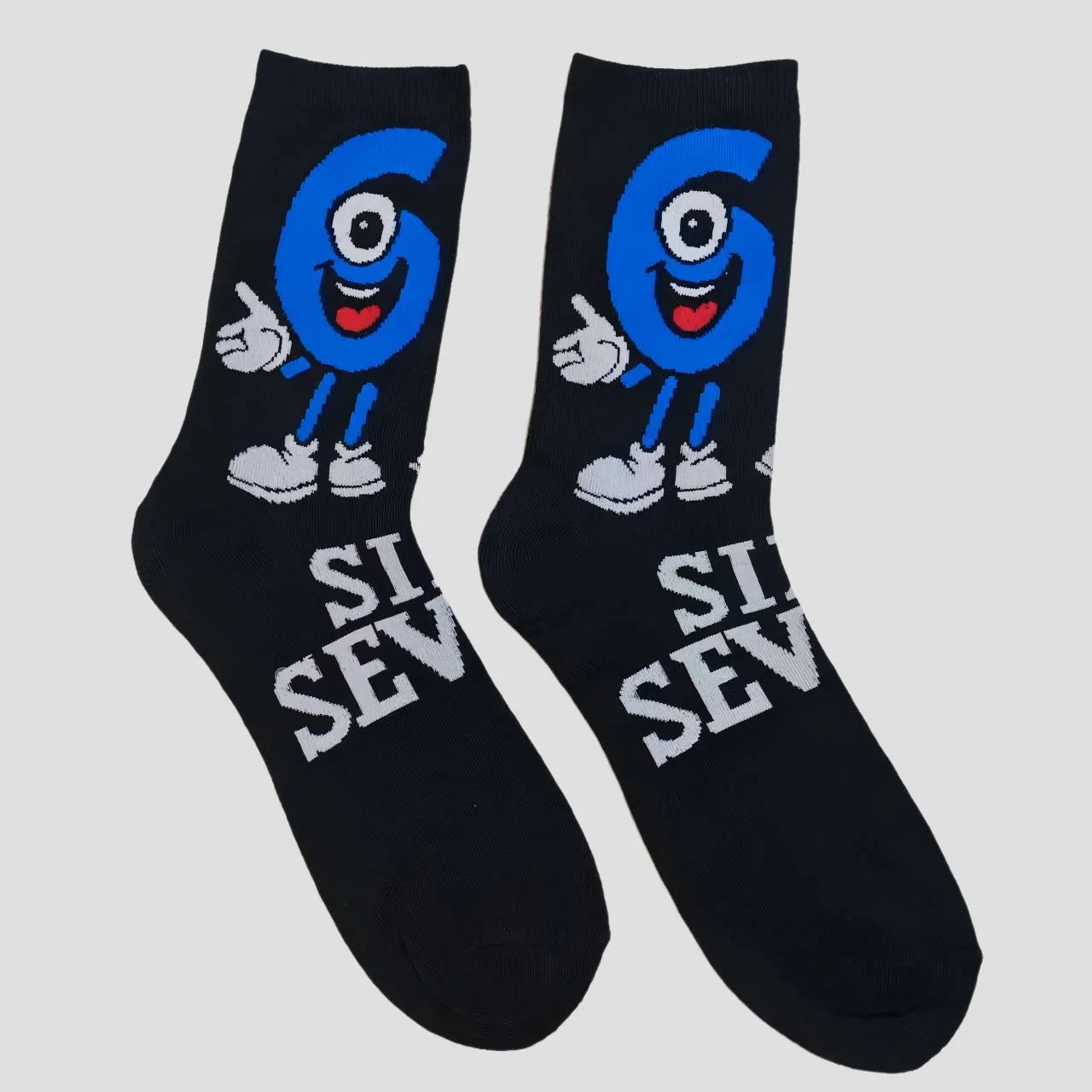 Cartoon Number Mid Calf Socks for Men