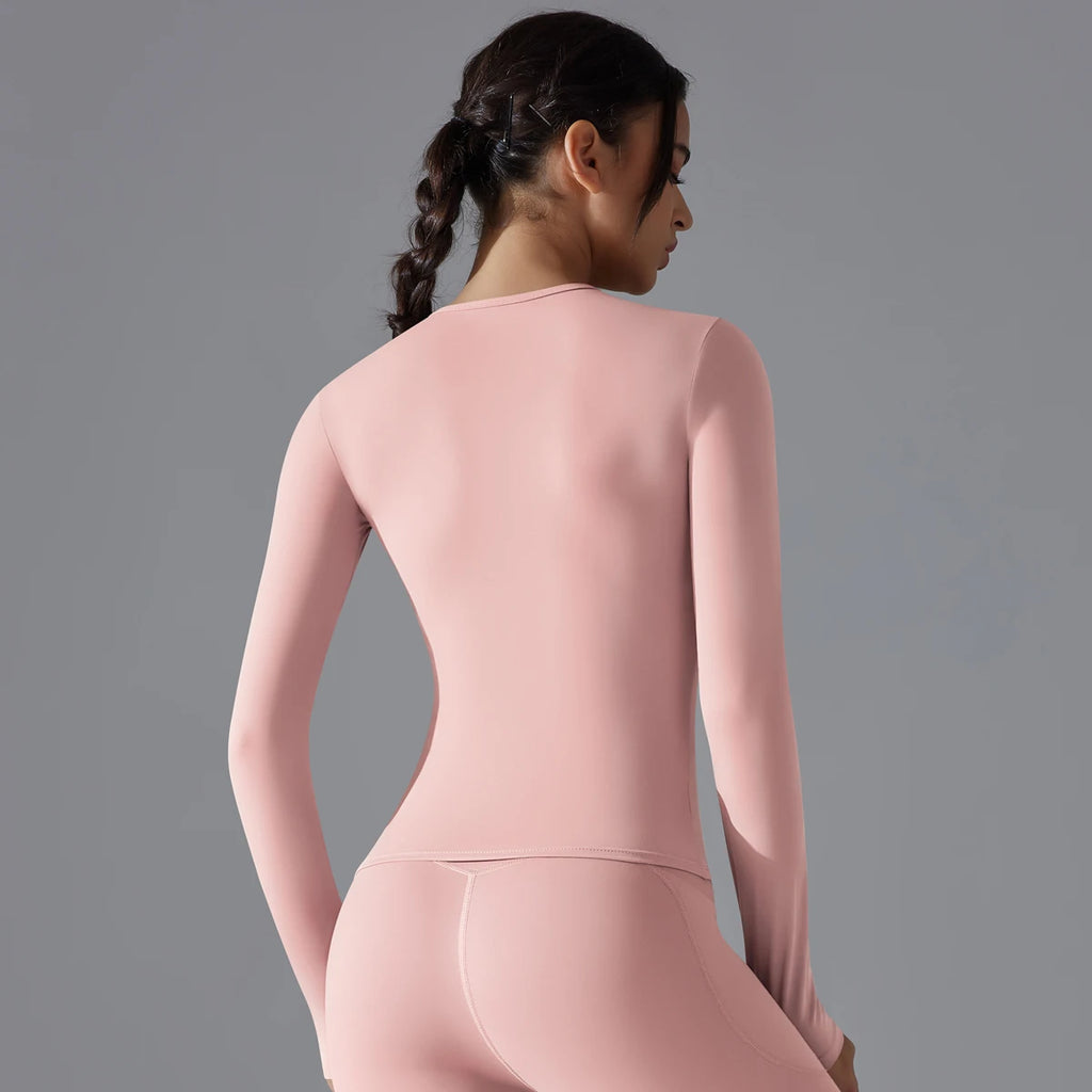 Women Long Sleeve Dry Fit Breathable Fitness Top