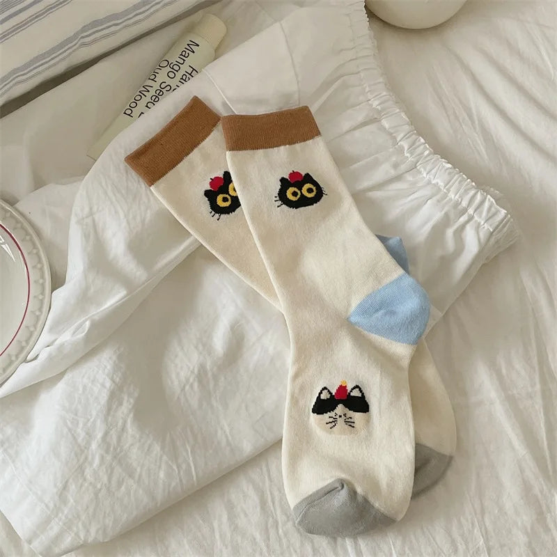 Cute Cartoon Cotton Long Socks for Women