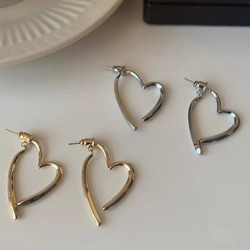 Women Love Heart Fashion Earrings Minimal Jewelry