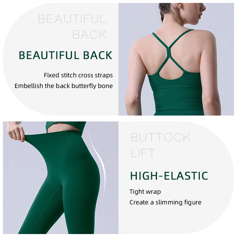 Women 2 Piece Sports Bra and Leggings Fitness Bodysuit