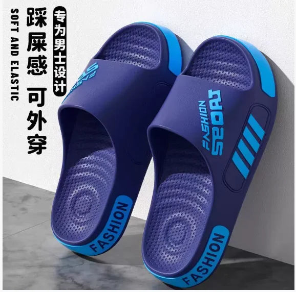 Big Size 36-45 Men Slippers Summer Flat Sole Home Slippers For Women Man Open Toe Trend Slides Couple Light Beach Shoes Sandals