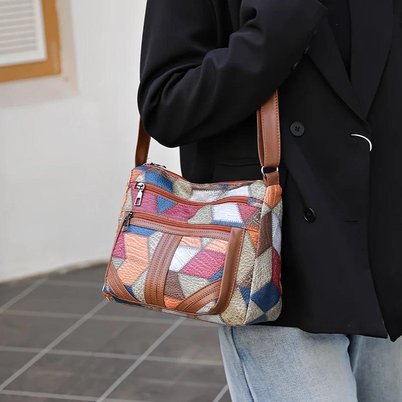 Lightweight Geometric Crossbody Shoulder Bag for Women