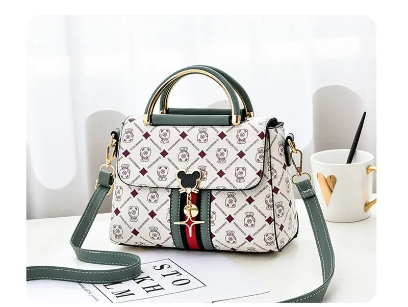 Luxury Monogram Leather Shoulder Tote Bag for Women