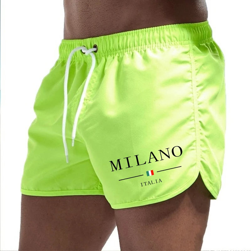 Men Quick Dry Urban Print Trunk Shorts