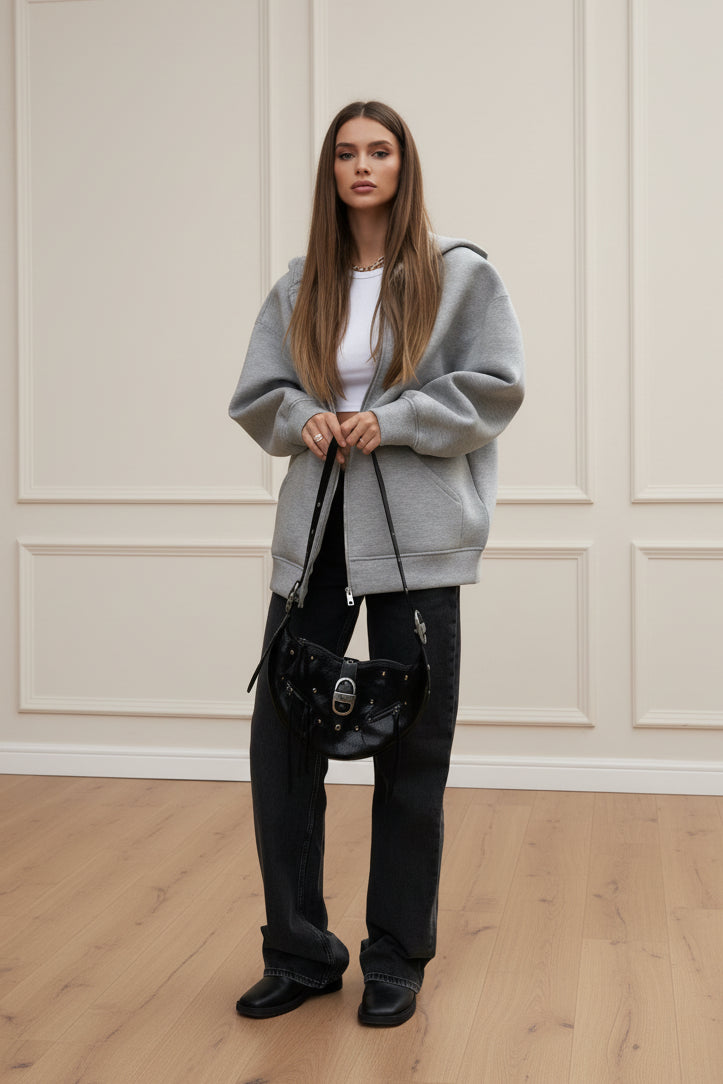 Women Oversized Zip Up Hoodie Jacket
