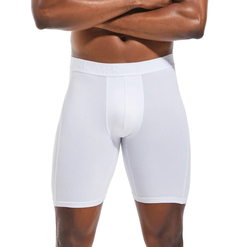 Stretch Polyester Long Boxer Shorts for Men
