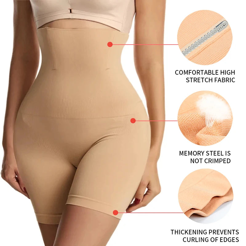High Waist Tummy Control Mid Thigh Body Shaper Shorts for Women