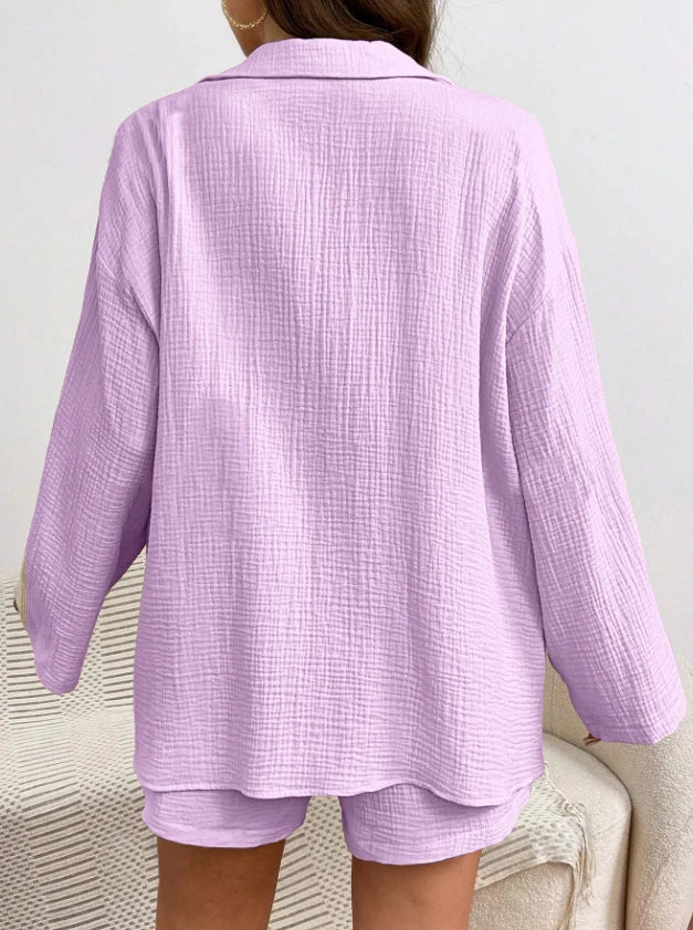 Women Casual 2 Piece Set Loose Top and Shorts Summer Outfit