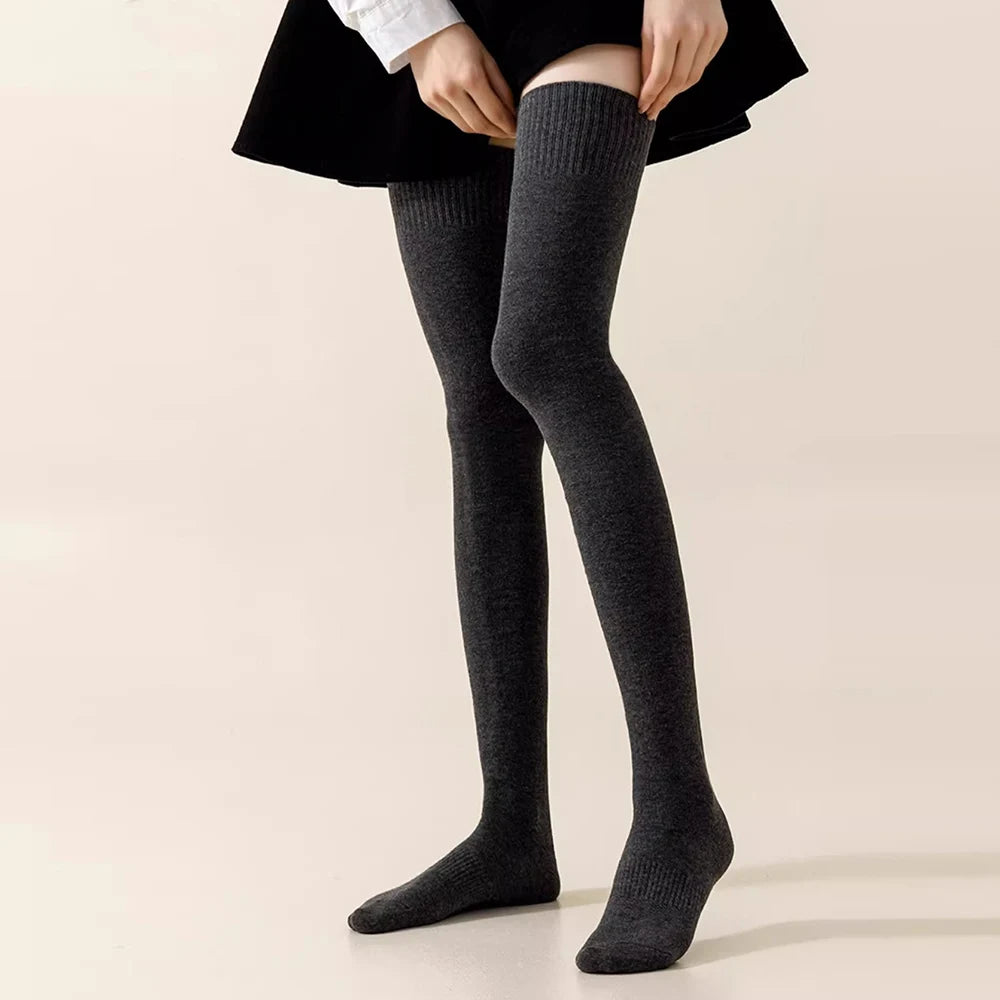 Winter Thigh High Socks for Women Long Velvet Over The Knee Socks
