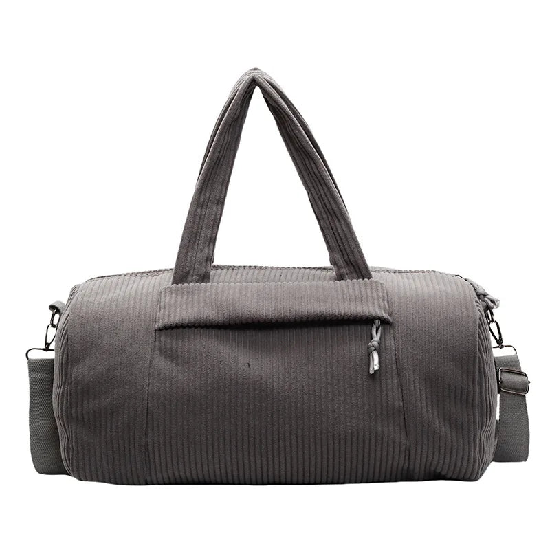 Large Capacity Corduroy Travel Duffle Shoulder Bag for Women