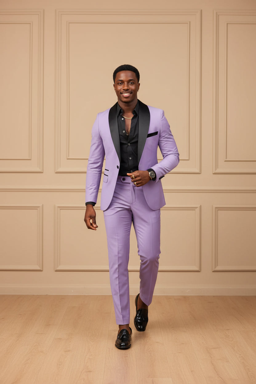 Men Slim Fit Business Casual Suit Set