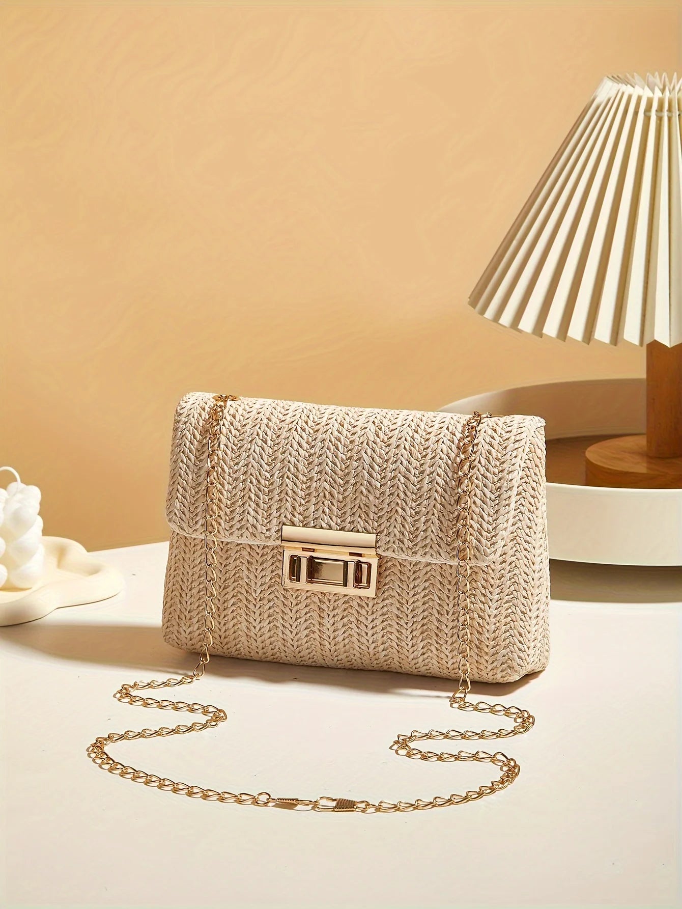 Woven Straw Shoulder Crossbody Bag for Women