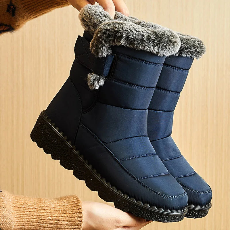 Women Fur Lined Waterproof Winter Boots
