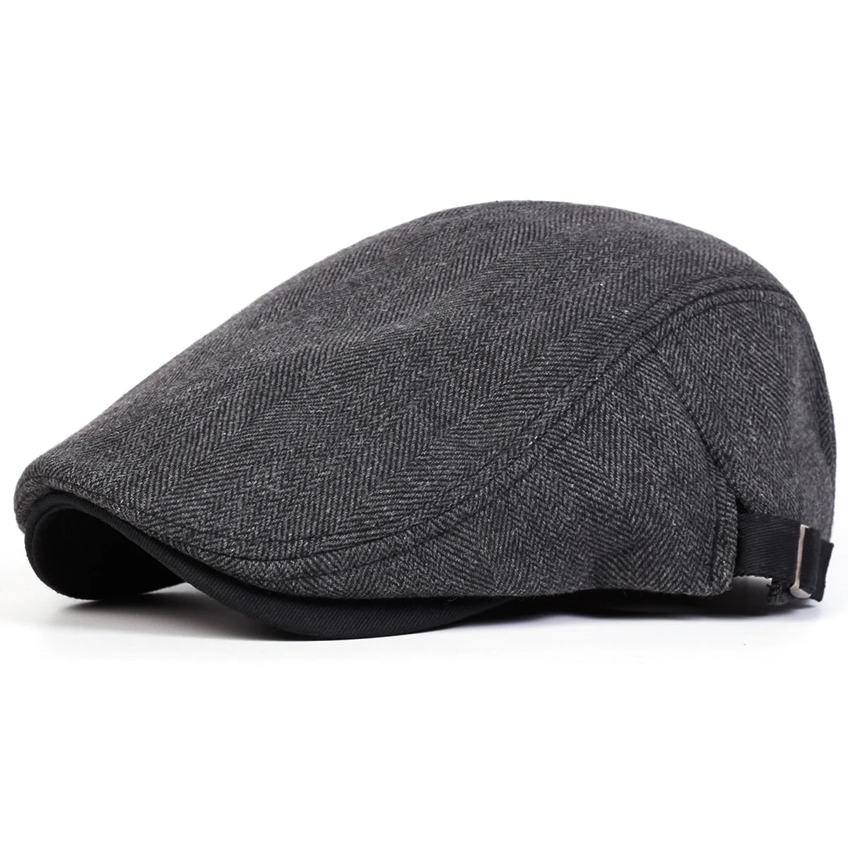Men Retro Herringbone Newsboy Flat Cap