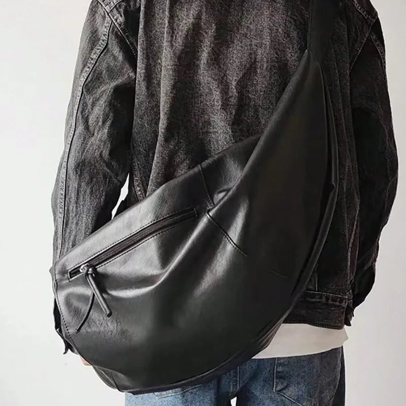Stylish PU Dumpling Crossbody Bag for Men
