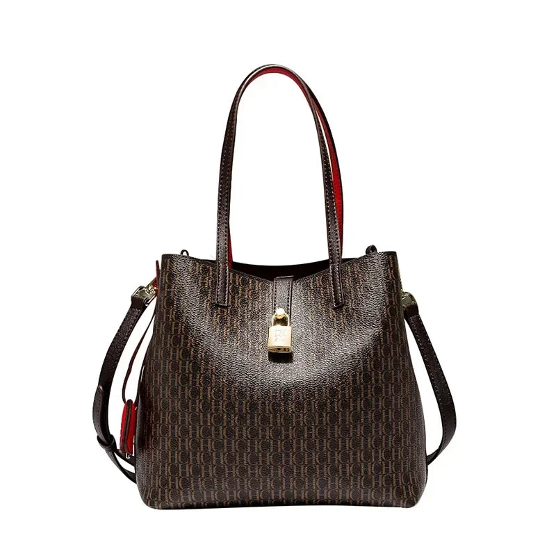 Large Capacity PU Crossbody Handbag with Letter Print for Women