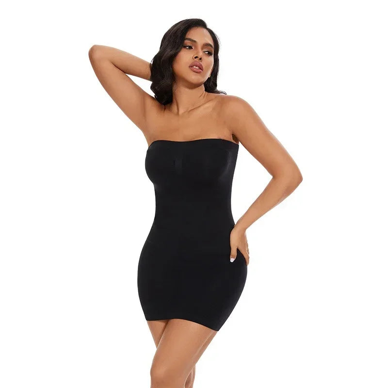 Strapless Seamless Belly Control Shapewear Slip Dress for Women
