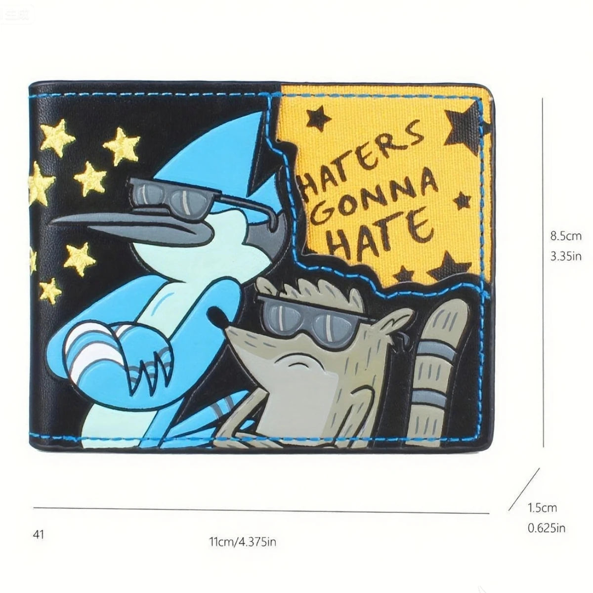 Cartoon Embroidered Leather Wallet for Men