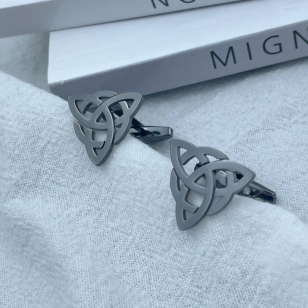 Men Stainless Steel Triangle Cufflinks Jewelry