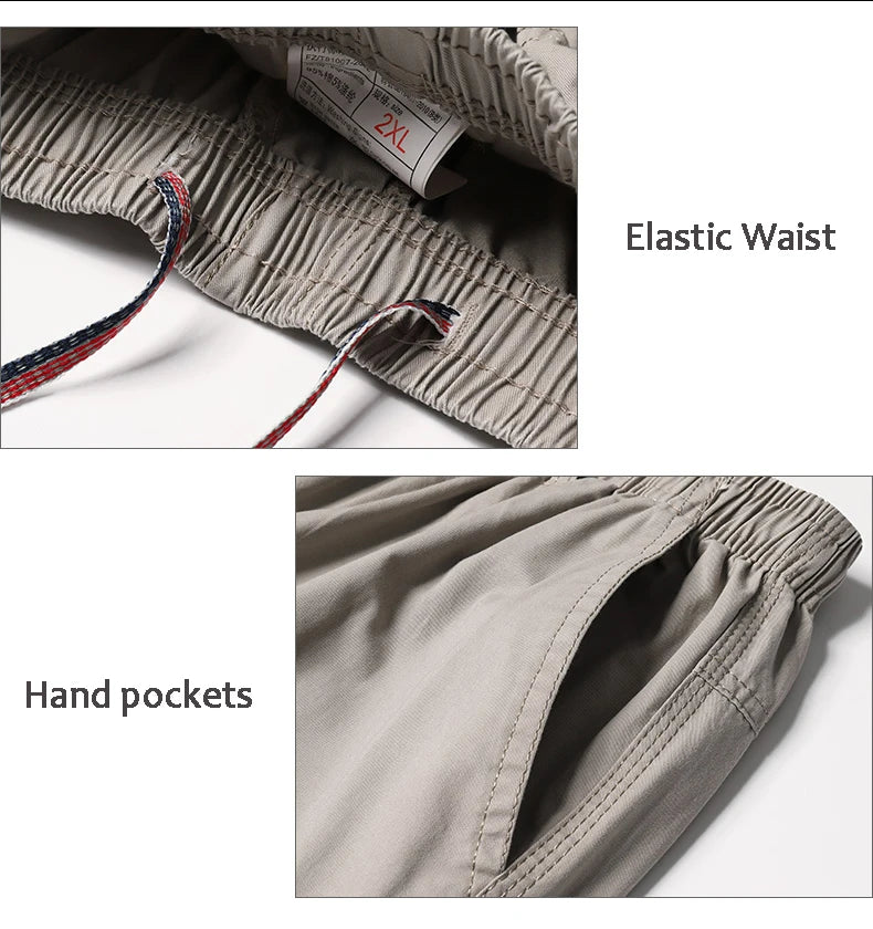 Mens Cargo Pants Cotton Work Wear Summer
