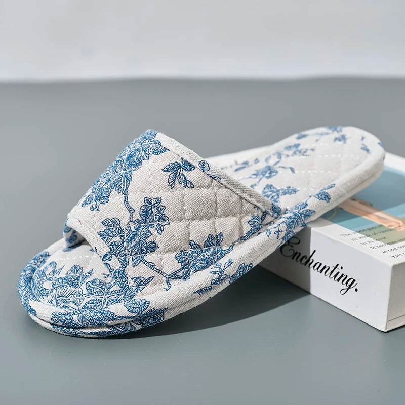 Women Soft Cotton Floral Home Slippers