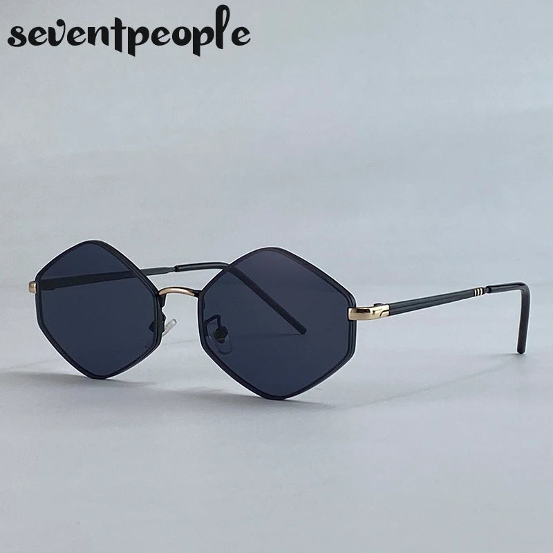 Women Hexagon Punk Vintage Polygon Sunglasses Fashion Eyewear