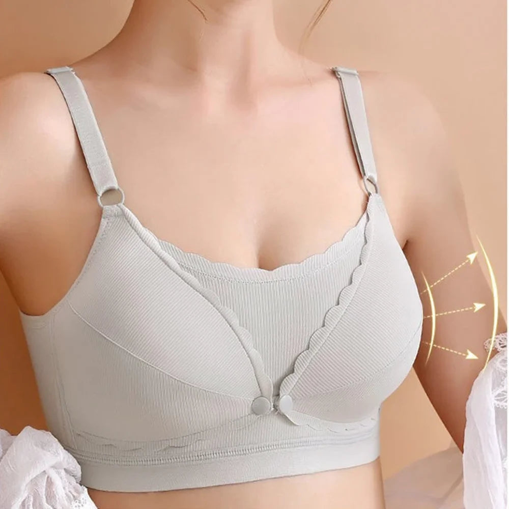 Wireless Push Up Support Bra for Women with Adjustable Straps and Breathable Pads