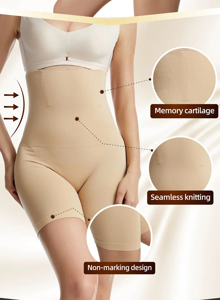 High Waist Tummy Control Mid Thigh Body Shaper Shorts for Women