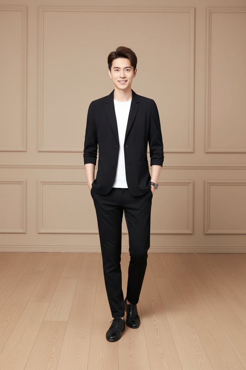Men Linen Slim Fit Casual Blazer Jacket