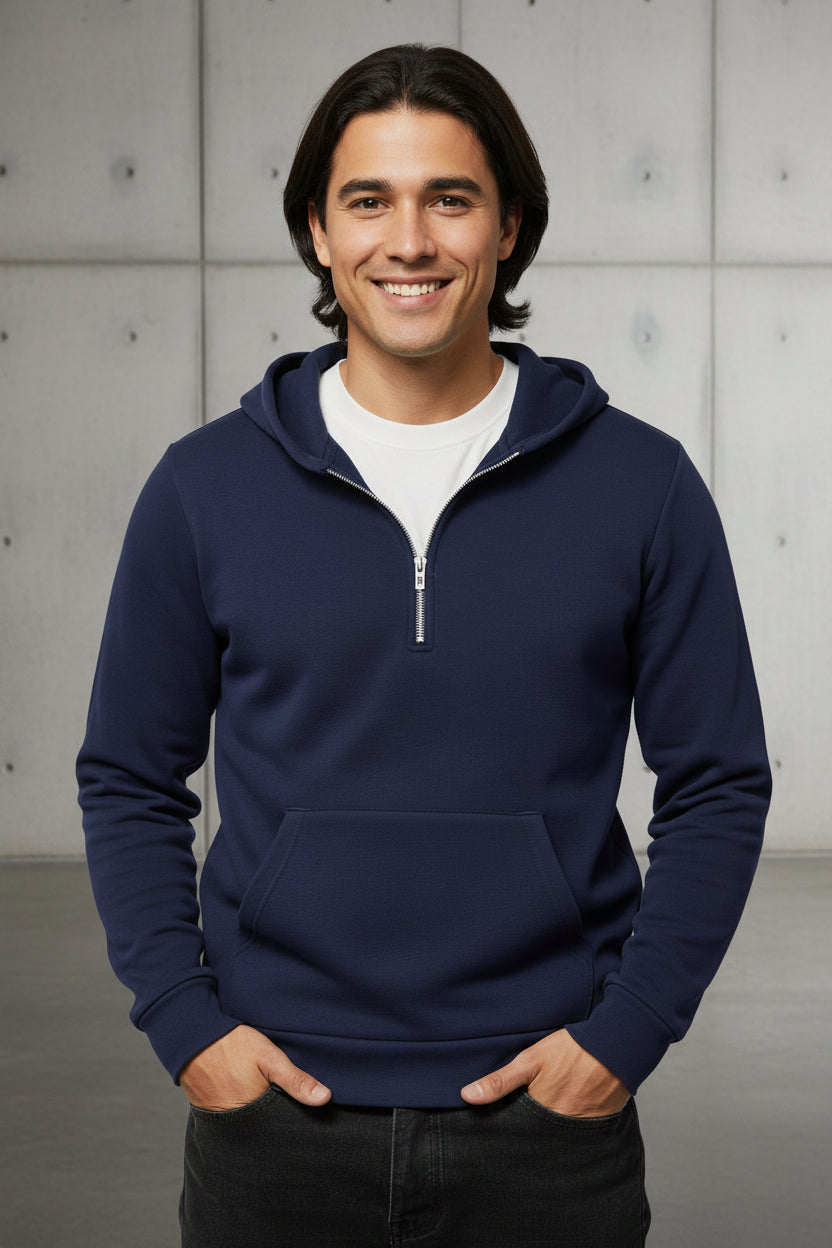 Men Half Zip Casual Hoodie Sweatshirt