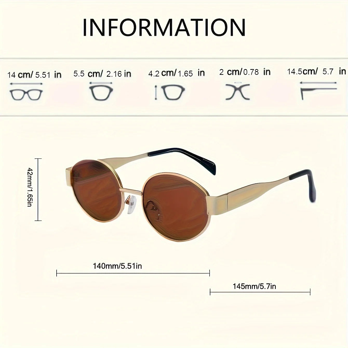 Women Oval Metal Frame Classic Fashion Sunglasses