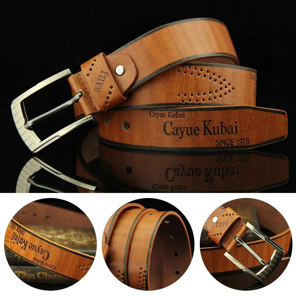 Men Vintage Leather Letter Print Belt