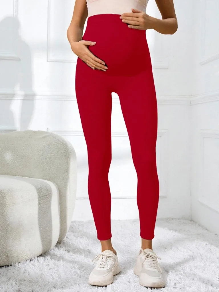 Elastic High Waist Maternity Leggings Skinny For Pregnant Women Belly Support Postpartum Leggins Body Shaper Fitness Trousers
