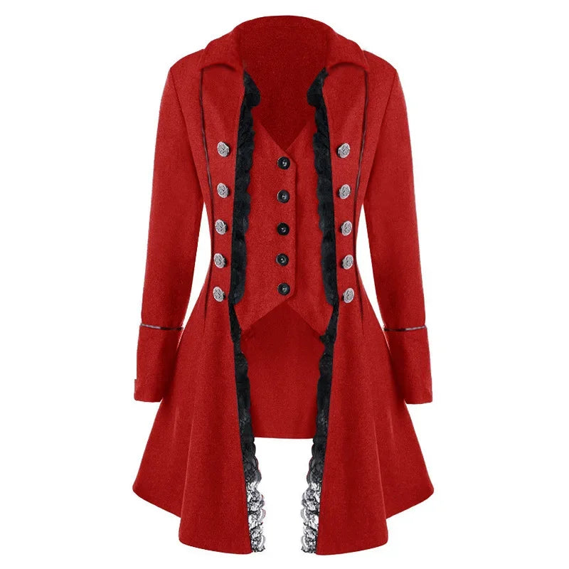 Winter Women's Jacket Gothic Steampunk Corset Halloween Costume Coat Victorian Tailcoat Jacket Medieval Pirate Woman Clothing