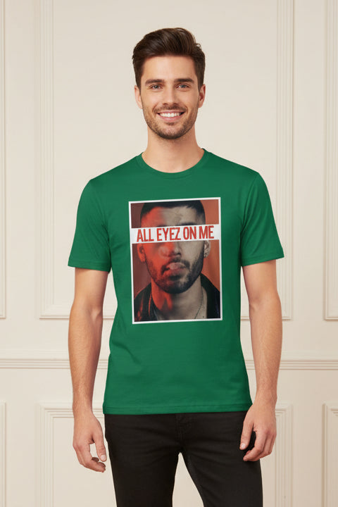 Men All Eyes On Me Green T-shirt