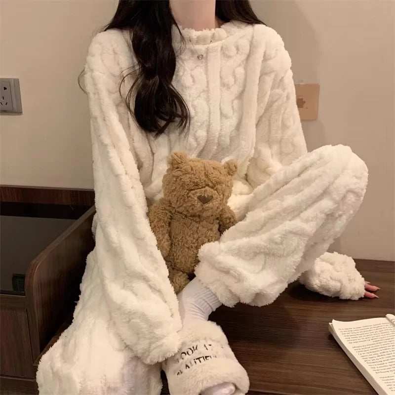 Two-Piece Autumn and Winter Pajama Set
