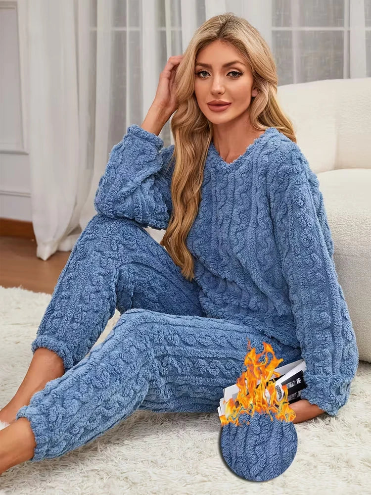 Two-Piece Autumn and Winter Pajama Set