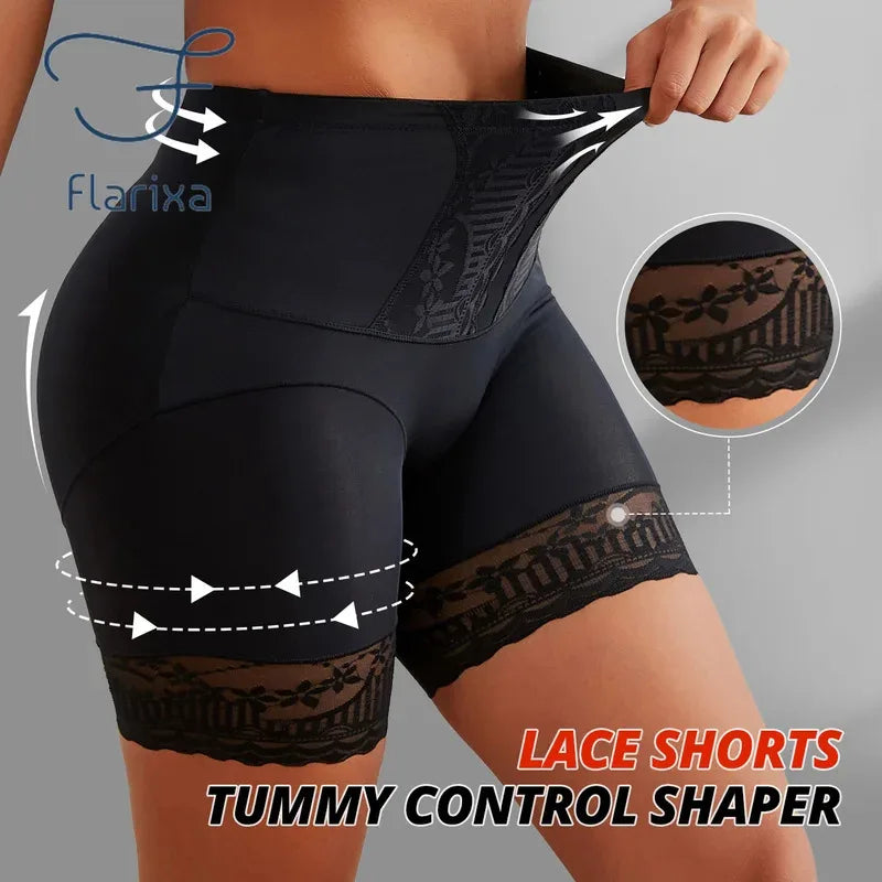 1Pcs Lace Safety Shorts for Women High Waist Shaper Panties Belly Compression Boxers Thighs Shapewear Anti Chafing