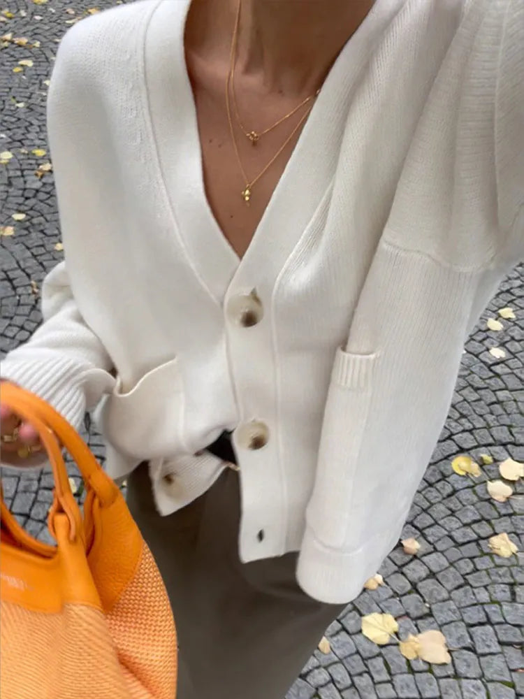 Casual V Neck New Commute Loose Knitwear