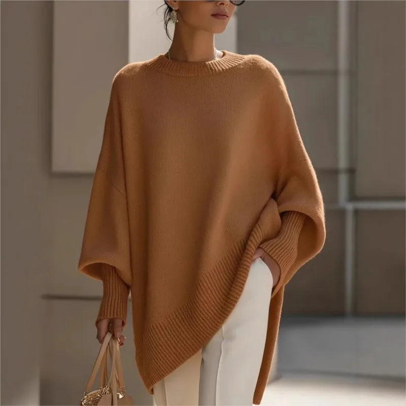 Ladies' Batwing Sleeve Knitted Sweater Coat