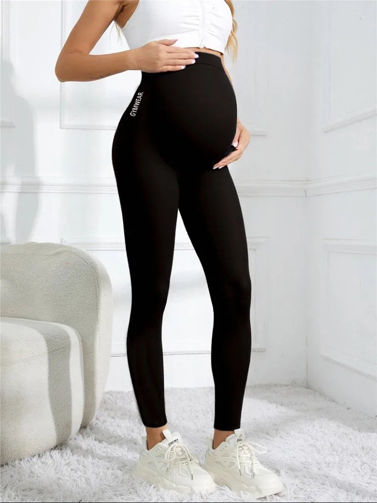 Elastic High Waist Maternity Leggings Skinny For Pregnant Women Belly Support Postpartum Leggins Body Shaper Fitness Trousers