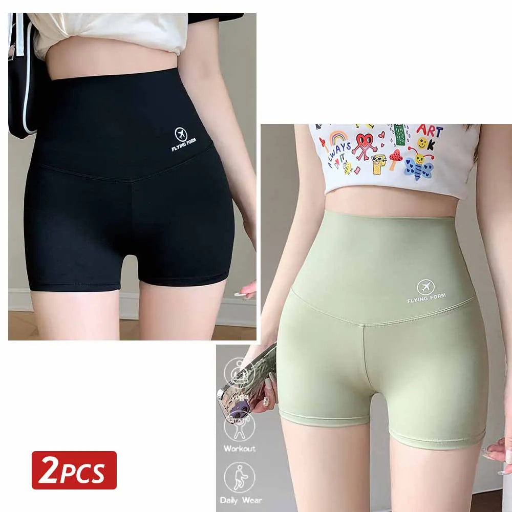 2PCS/Set Women Seamless Shapewear High Waist Butt Lifter Panties Female Solid Color Slimming Underwear Sports Yoga Tummy Pants