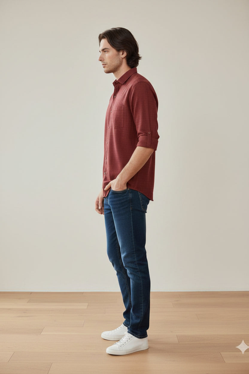 Men Casual Fashion Solid Shirt