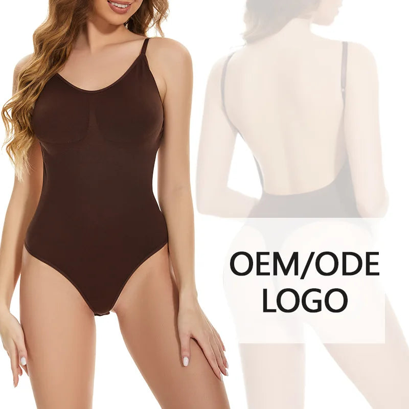 Plus-Size Bodysuit Seamless Buttocks Lifting Bodysuit Open Back Sculpting Bodysuit Extra-High Waist Sculpting Shapewear