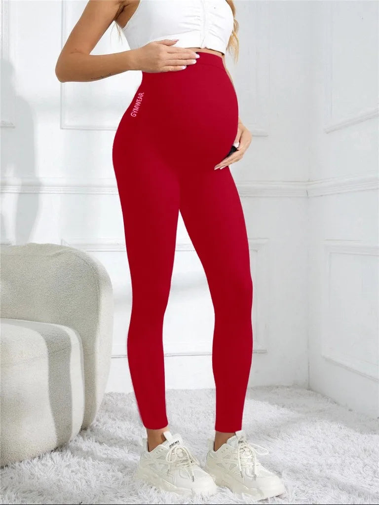 Elastic High Waist Maternity Leggings Skinny For Pregnant Women Belly Support Postpartum Leggins Body Shaper Fitness Trousers