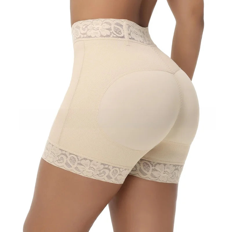 High Waist Shapewear Briefs Tummy Control Lace Trim Boxer Briefs Beauty Body Shaping Underwear Large Size Waist Cincher