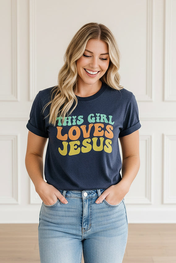This Girl Loves Jesus Christian T-Shirt Women