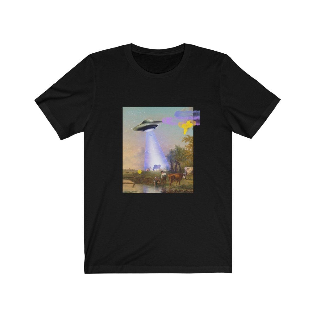 Men UFO Abducting Jersey Short Sleeve Tee