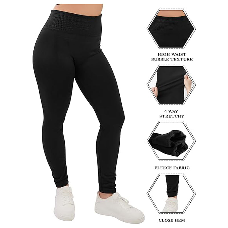 Women High Waisted Fleece Lined Leggings